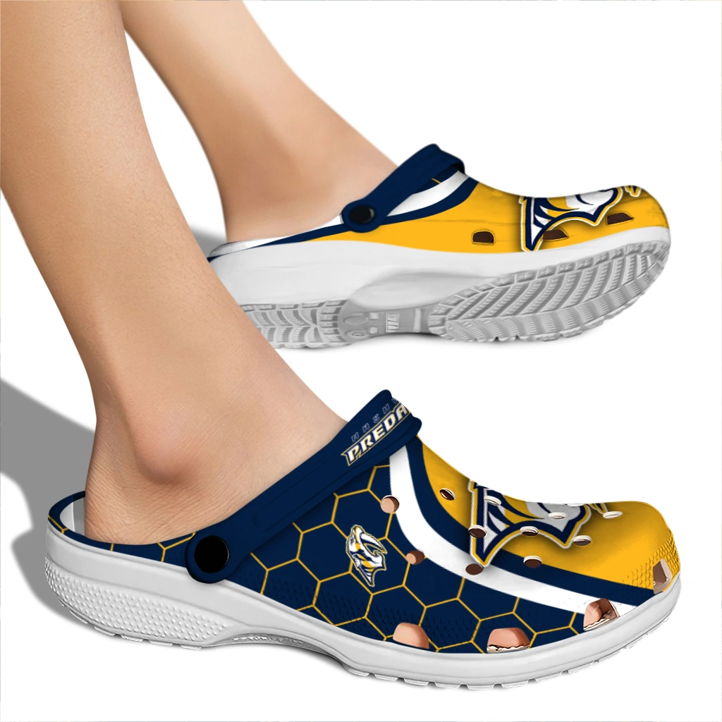 Nashville Predators Hexagon Grid Clogs - Image 5