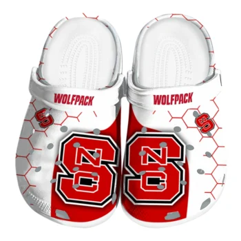 NC State Wolfpack Hexagon Grid Clogs