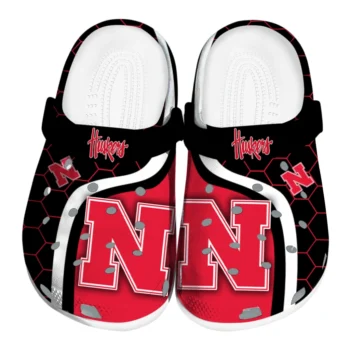 Nebraska Cornhuskers Hexagon Grid Clogs
