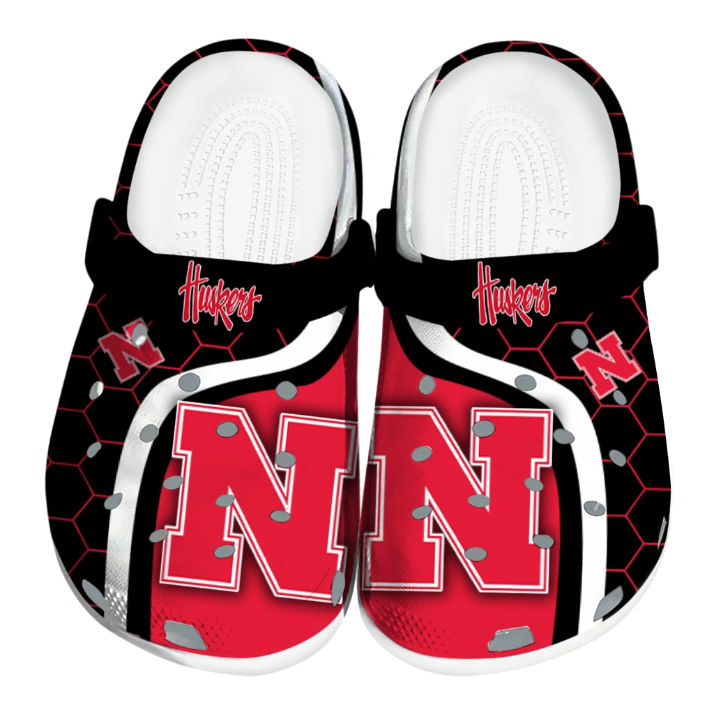 nebraska-cornhuskers-hexagon-grid-clogs-best-selling nebraska cornhuskers hexagon grid clogs best selling