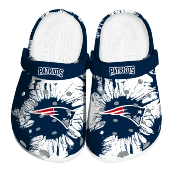 New England Patriots Splatter Graphics Clogs