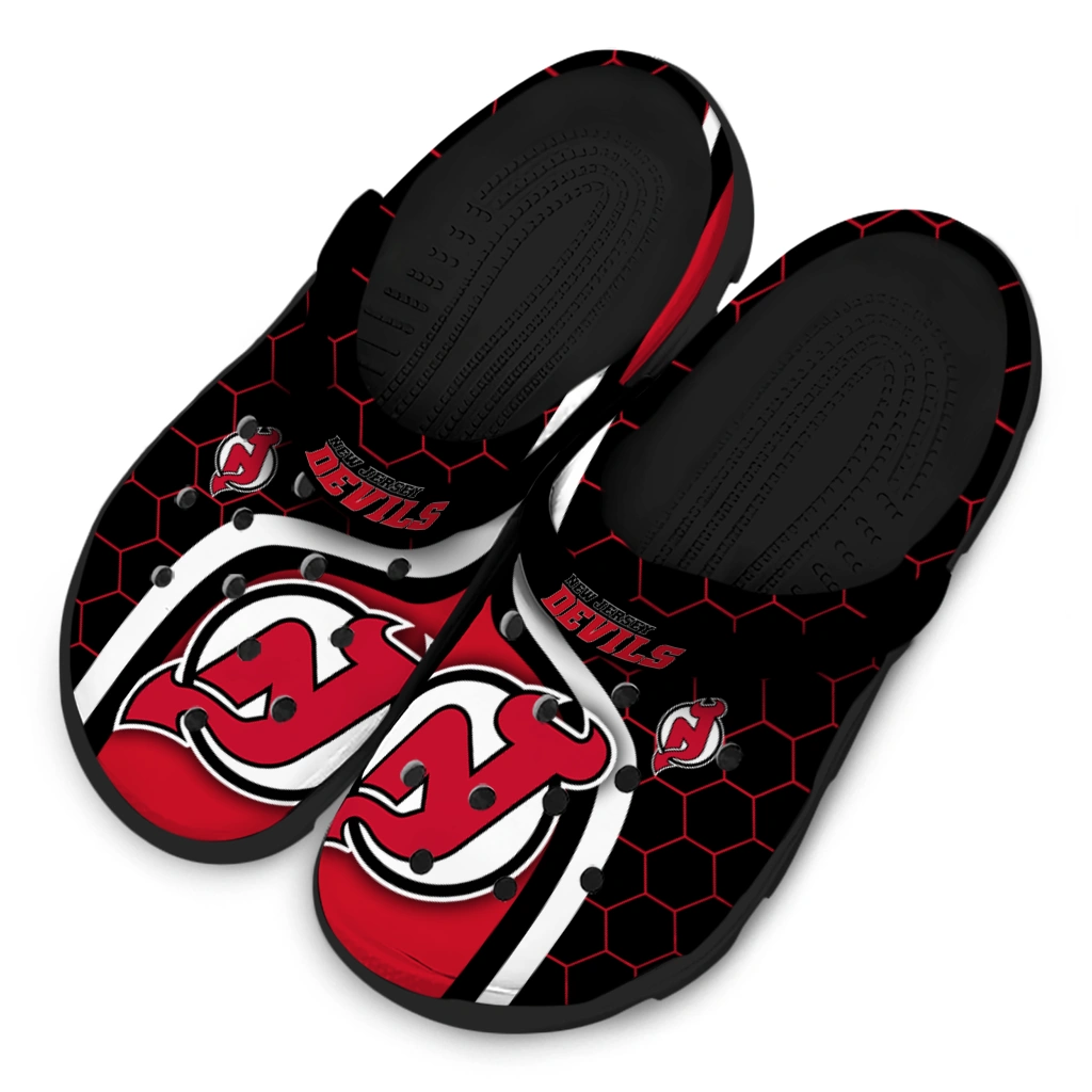 New Jersey Devils Hexagon Grid Clogs - Image 4