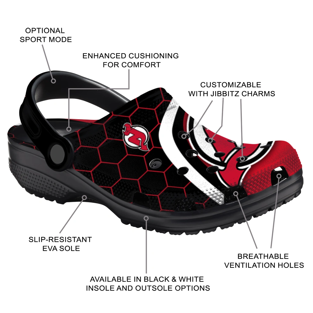 New Jersey Devils Hexagon Grid Clogs - Image 3