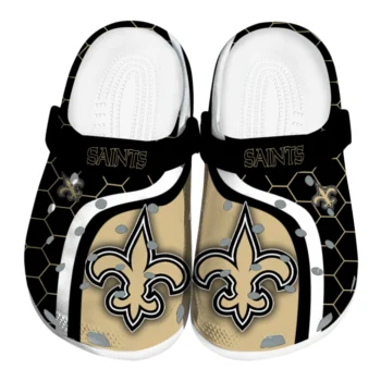 New Orleans Saints Hexagon Grid Clogs