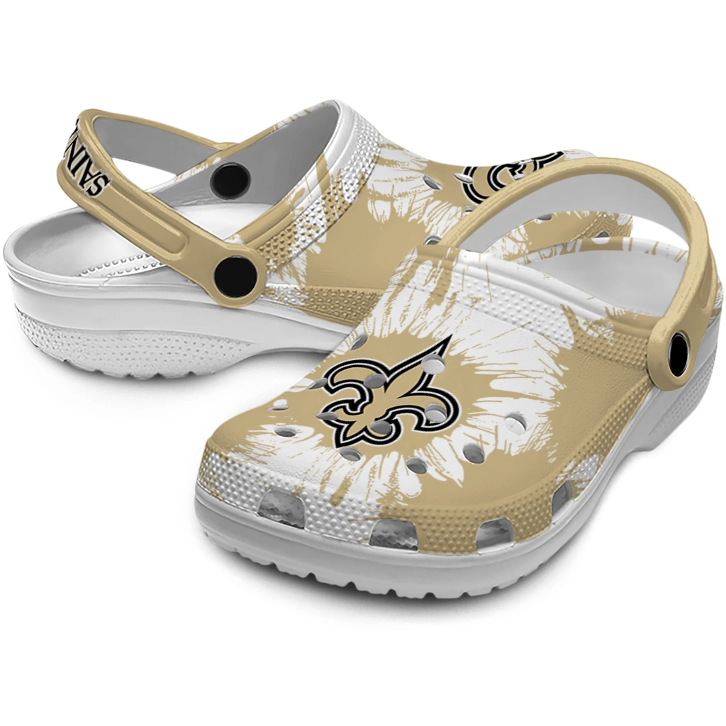 new-orleans-saints-splatter-graphics-clogs-high-quality