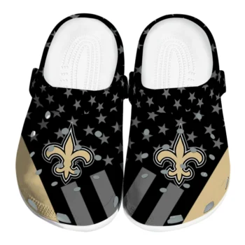 New Orleans Saints Stellar Stripes Theme Clogs