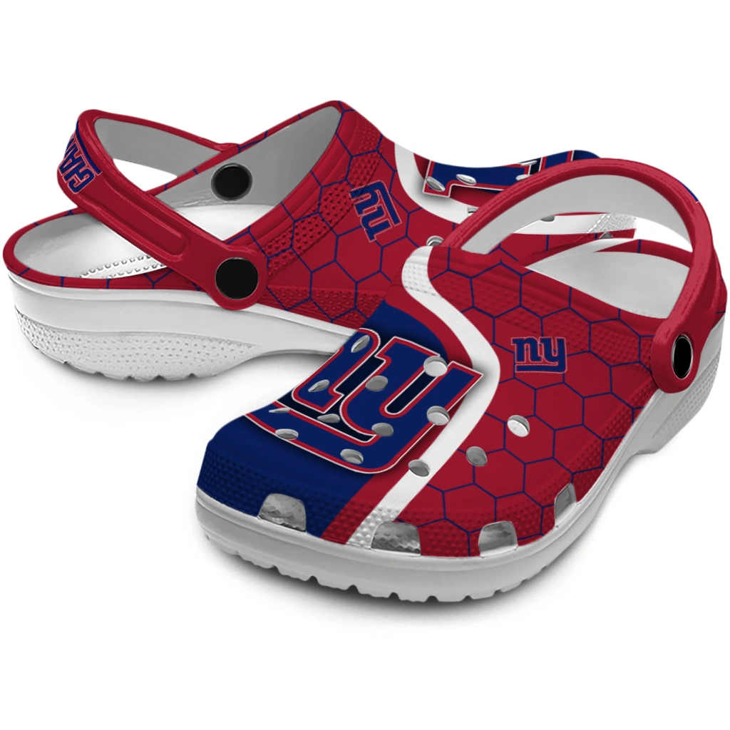 new-york-giants-hexagon-grid-clogs-high-quality