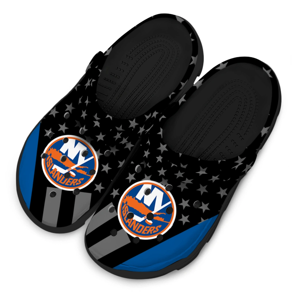 new-york-islanders-stellar-stripes-theme-clogs-latest-model