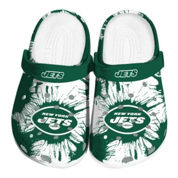 New York Jets Splatter Graphics Clogs