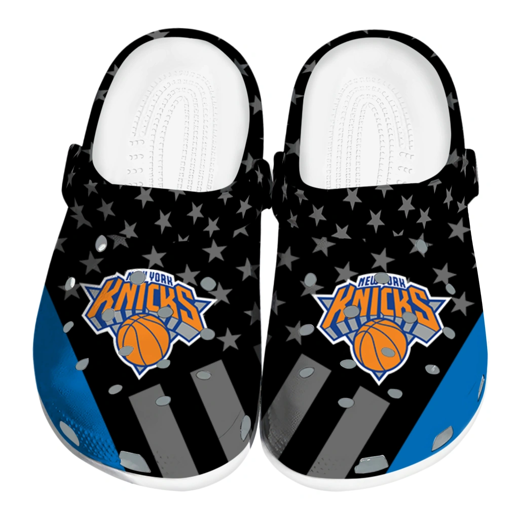 new-york-knicks-stellar-stripes-theme-clogs-best-selling new york knicks stellar stripes theme clogs best selling