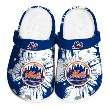 New York Mets Splatter Graphics Clogs