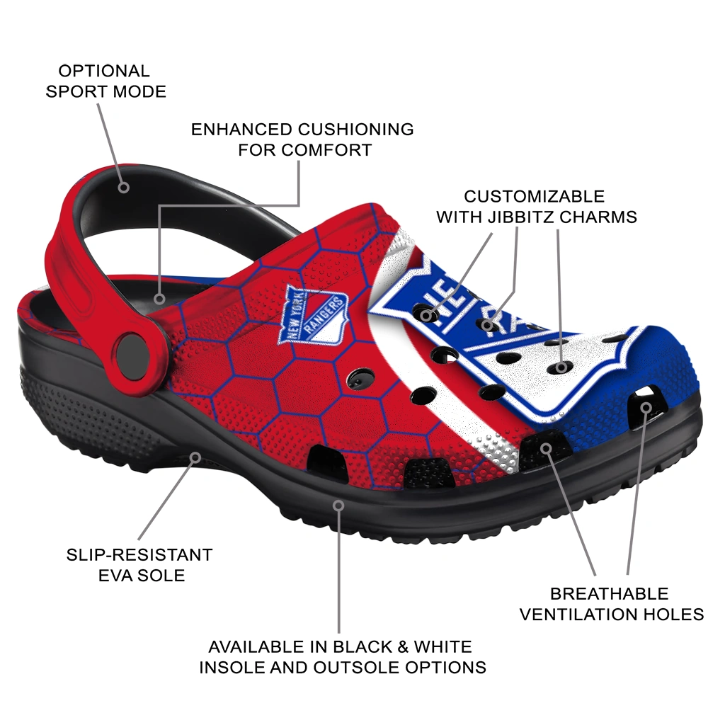 New York Rangers Hexagon Grid Clogs - Image 3