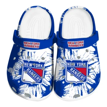 New York Rangers Splatter Graphics Clogs