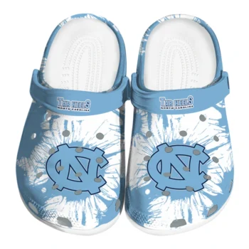 North Carolina Tar Heels Splatter Graphics Clogs