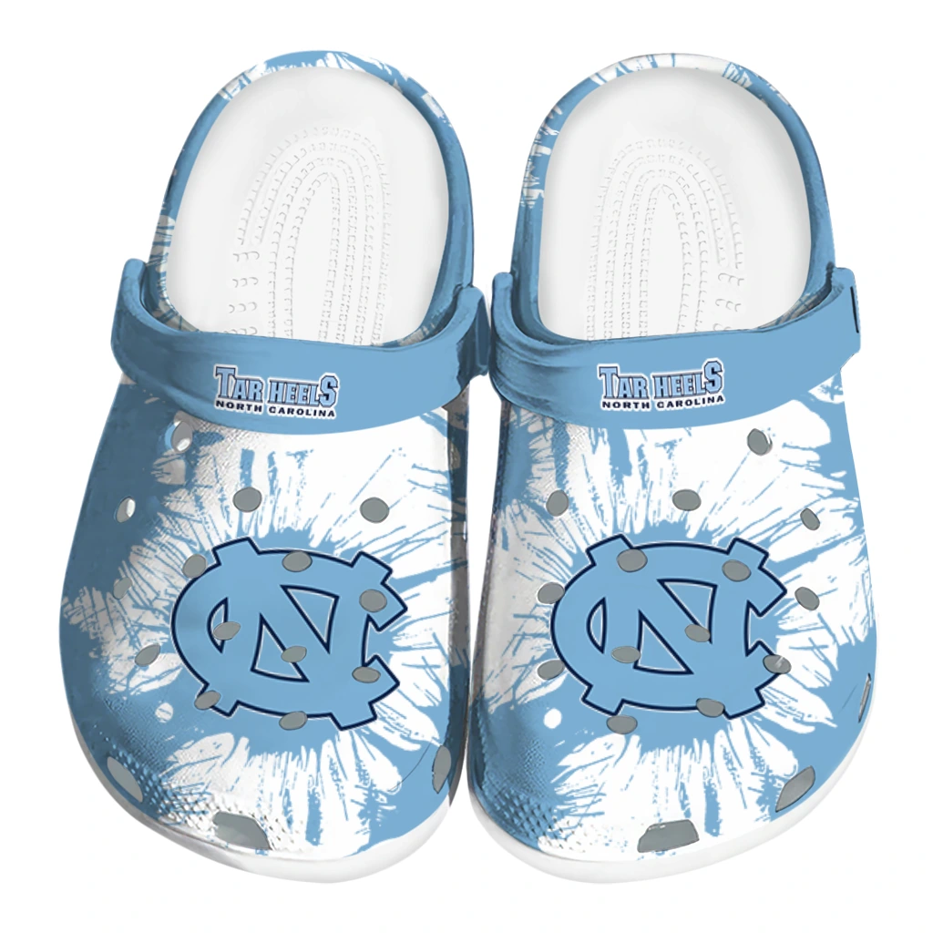 north-carolina-tar-heels-splatter-graphics-clogs-best-selling north carolina tar heels splatter graphics clogs best selling