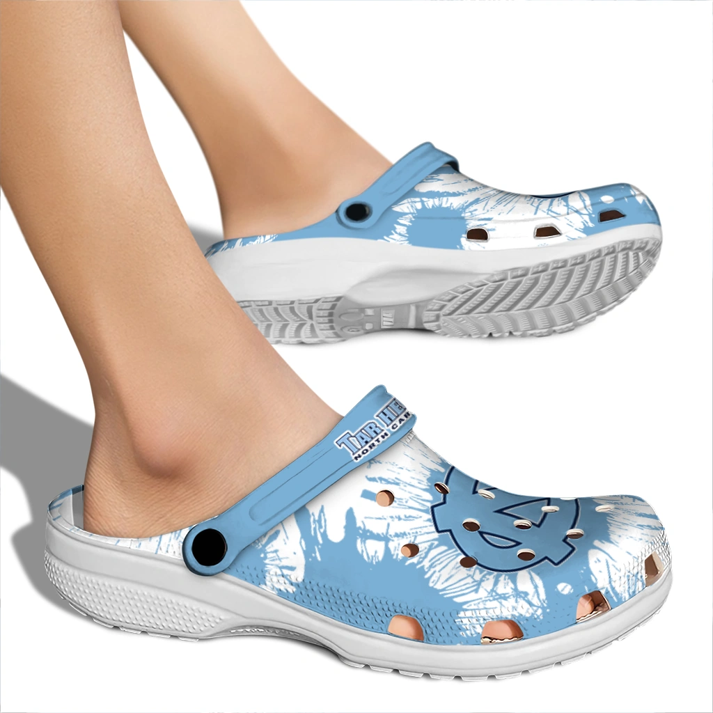 north-carolina-tar-heels-splatter-graphics-clogs-fashion-forward