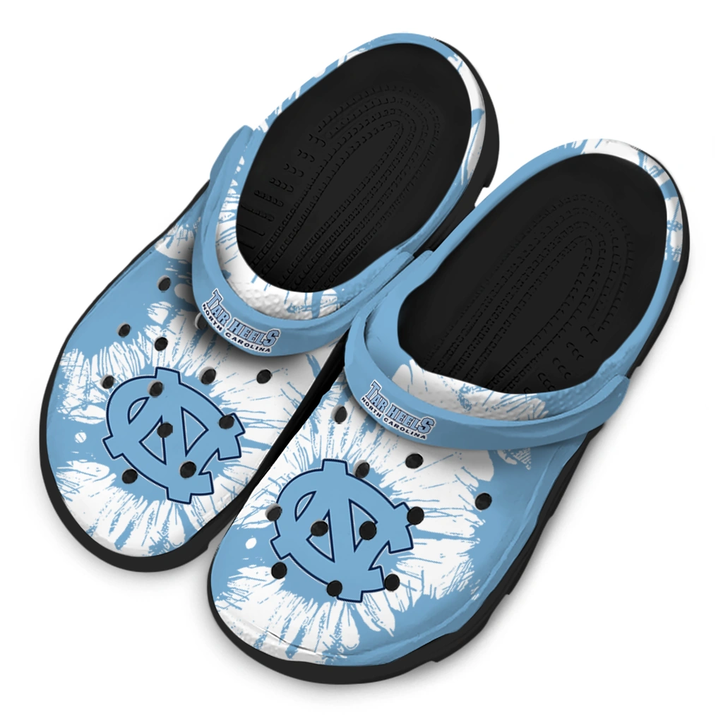 north-carolina-tar-heels-splatter-graphics-clogs-latest-model