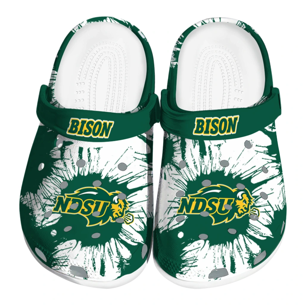 north-dakota-state-bison-splatter-graphics-clogs-best-selling north dakota state bison splatter graphics clogs best selling