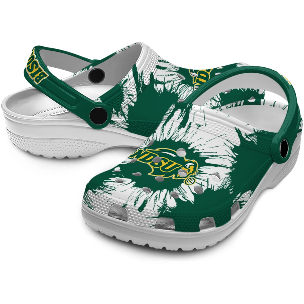 north-dakota-state-bison-splatter-graphics-clogs-high-quality