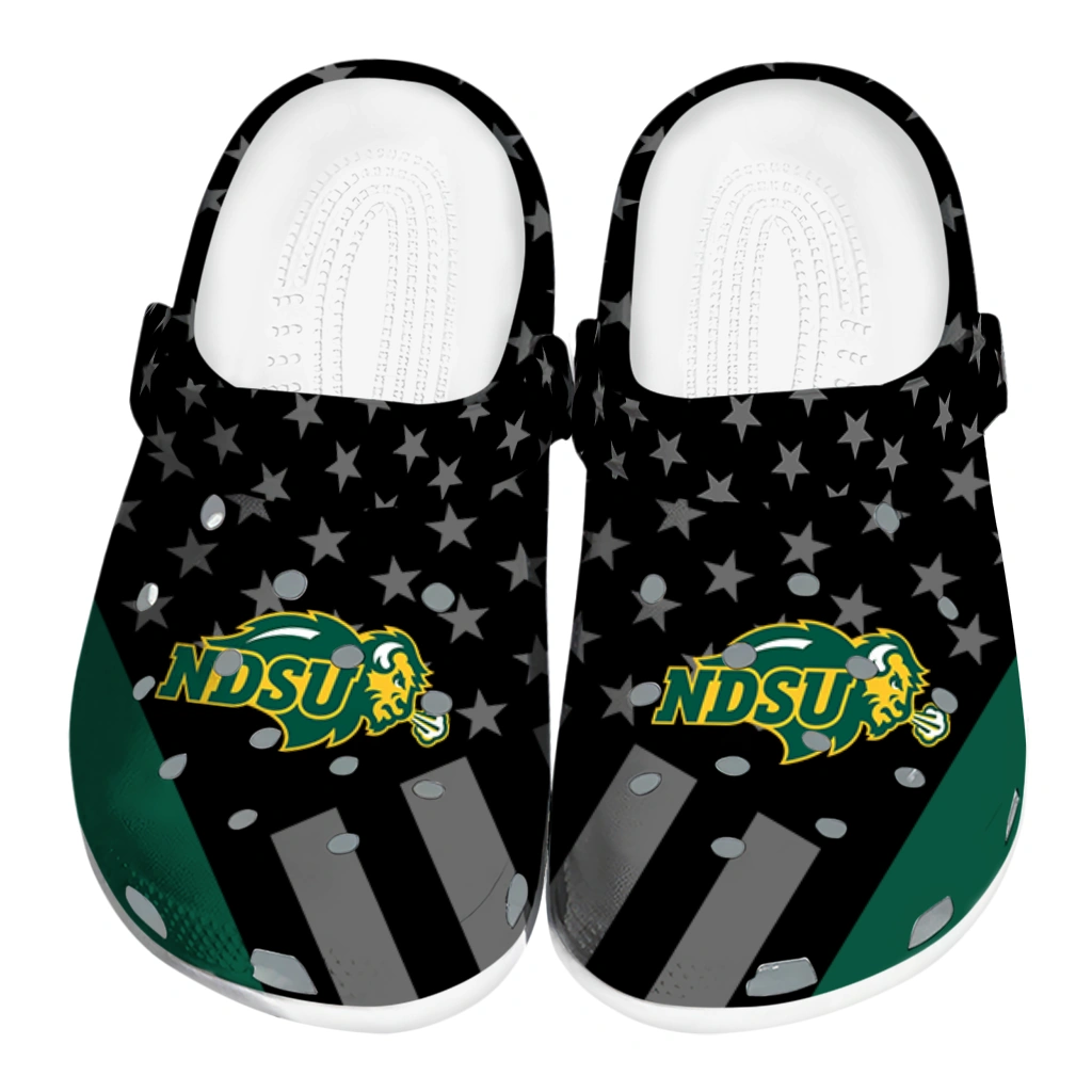 north-dakota-state-bison-stellar-stripes-theme-clogs-best-selling north dakota state bison stellar stripes theme clogs best selling