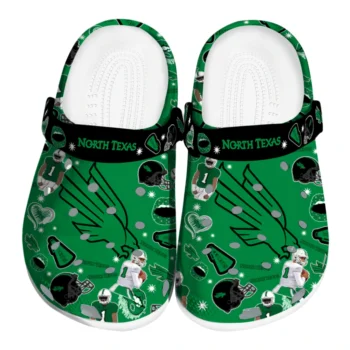 North Texas Mean Green Football Icons Clogs