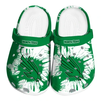 North Texas Mean Green Splatter Graphics Clogs