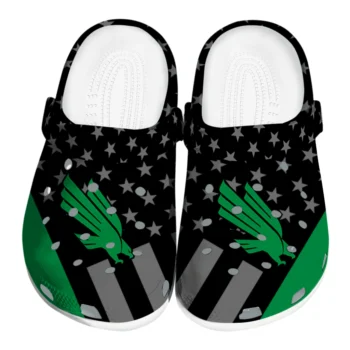 North Texas Mean Green Stellar Stripes Theme Clogs