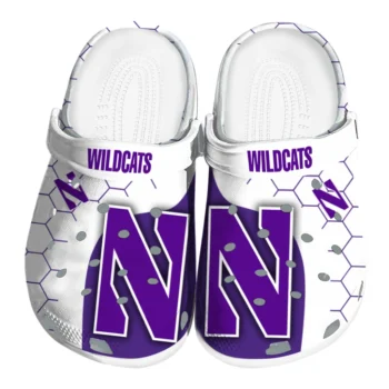 Northwestern Wildcats Hexagon Grid Clogs