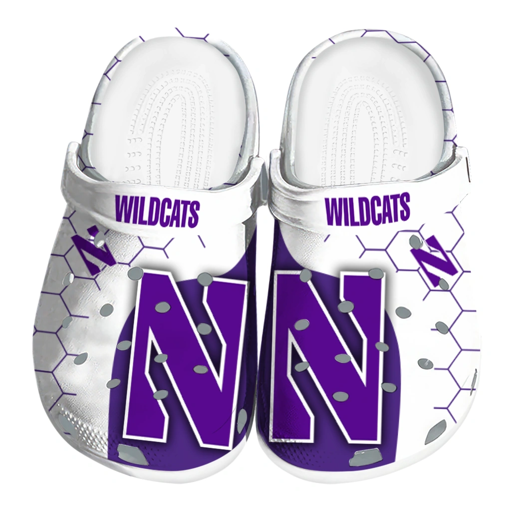 northwestern-wildcats-hexagon-grid-clogs-best-selling northwestern wildcats hexagon grid clogs best selling