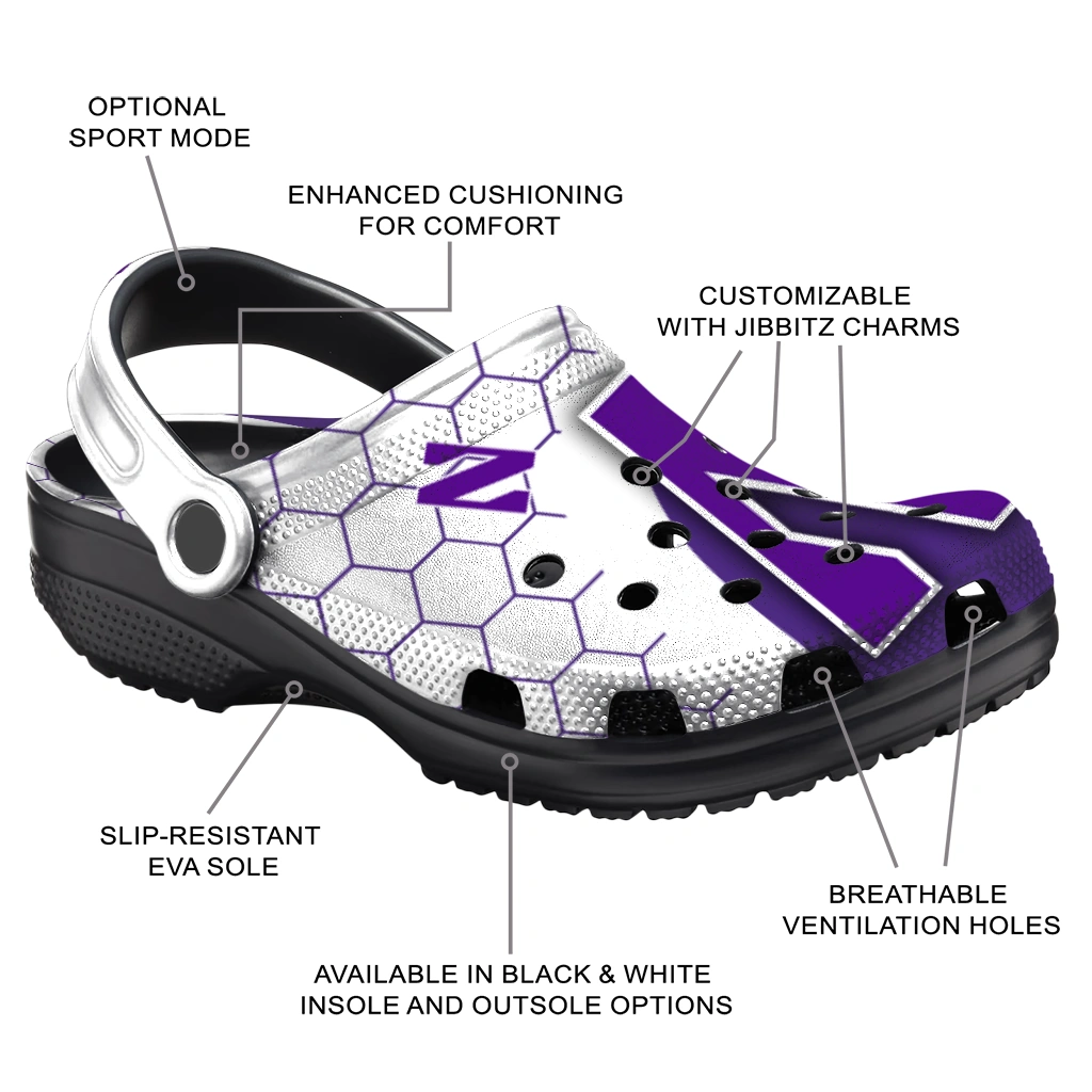 northwestern-wildcats-hexagon-grid-clogs-new-arrival