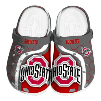 Ohio State Buckeyes Hexagon Grid Clogs