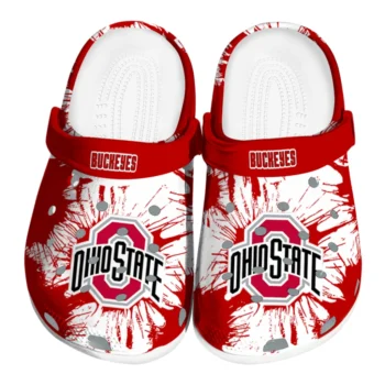 Ohio State Buckeyes Splatter Graphics Clogs