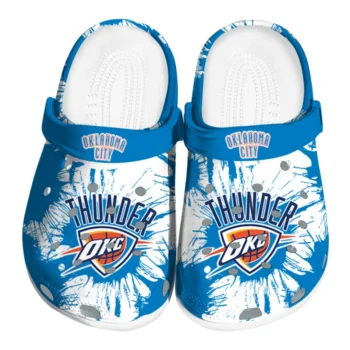 Oklahoma City Thunder Splatter Graphics Clogs