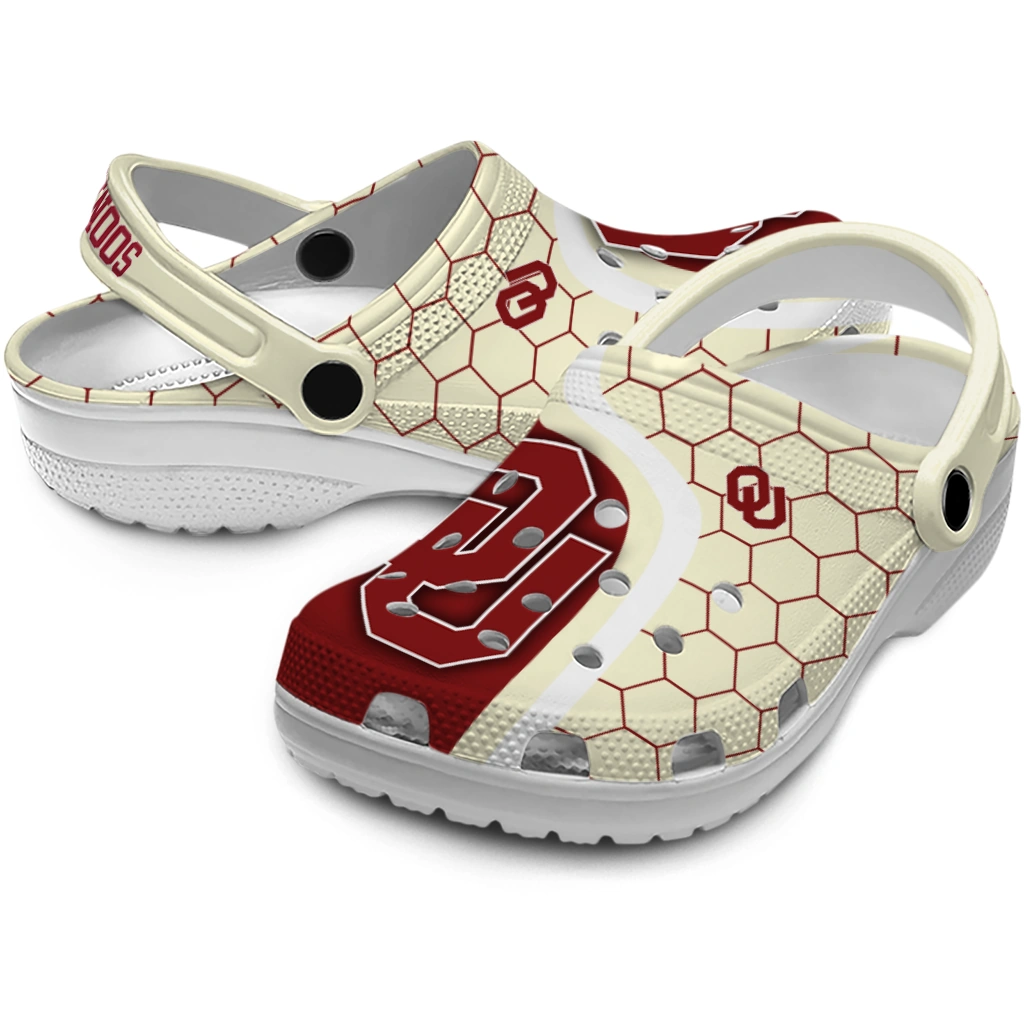 oklahoma-sooners-hexagon-grid-clogs-high-quality