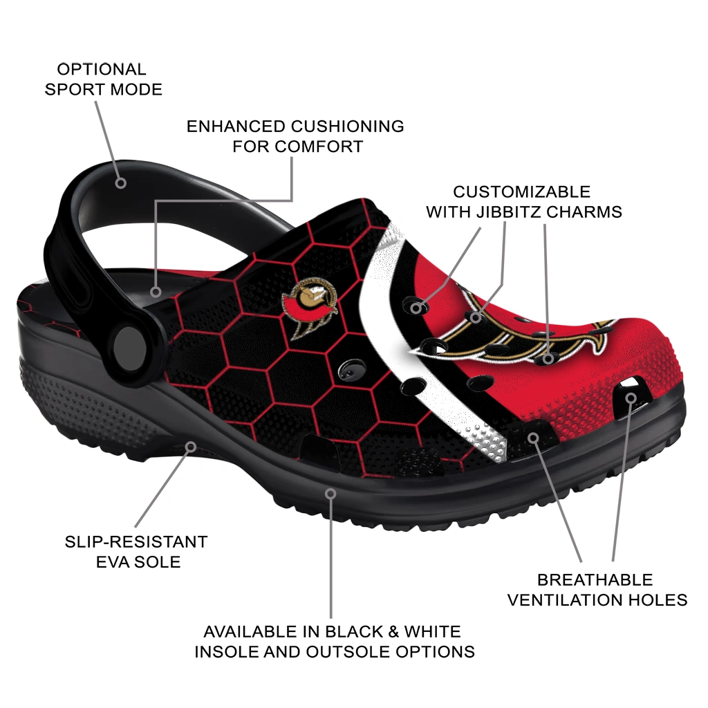 Ottawa Senators Hexagon Grid Clogs - Image 3