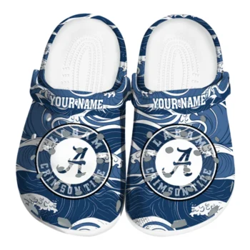 Personalized Alabama Crimson Tide Wave Flow Clogs