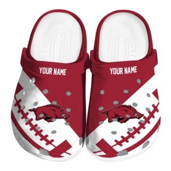 Personalized Arkansas Razorbacks Football Motif Clogs