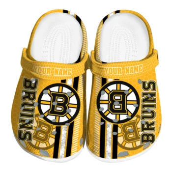 Personalized Boston Bruins Contrasting Stripes Clogs