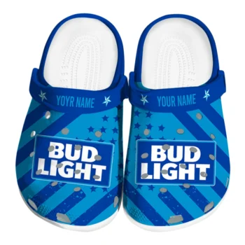 Personalized Bud light Blue Rectangle Blue LightBlue Clogs