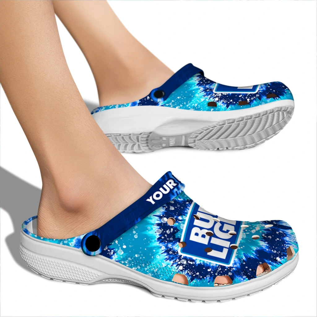 personalized-bud-light-blue-swirl-blue-white-clogs-fashion-forward-hey-clogs.webp