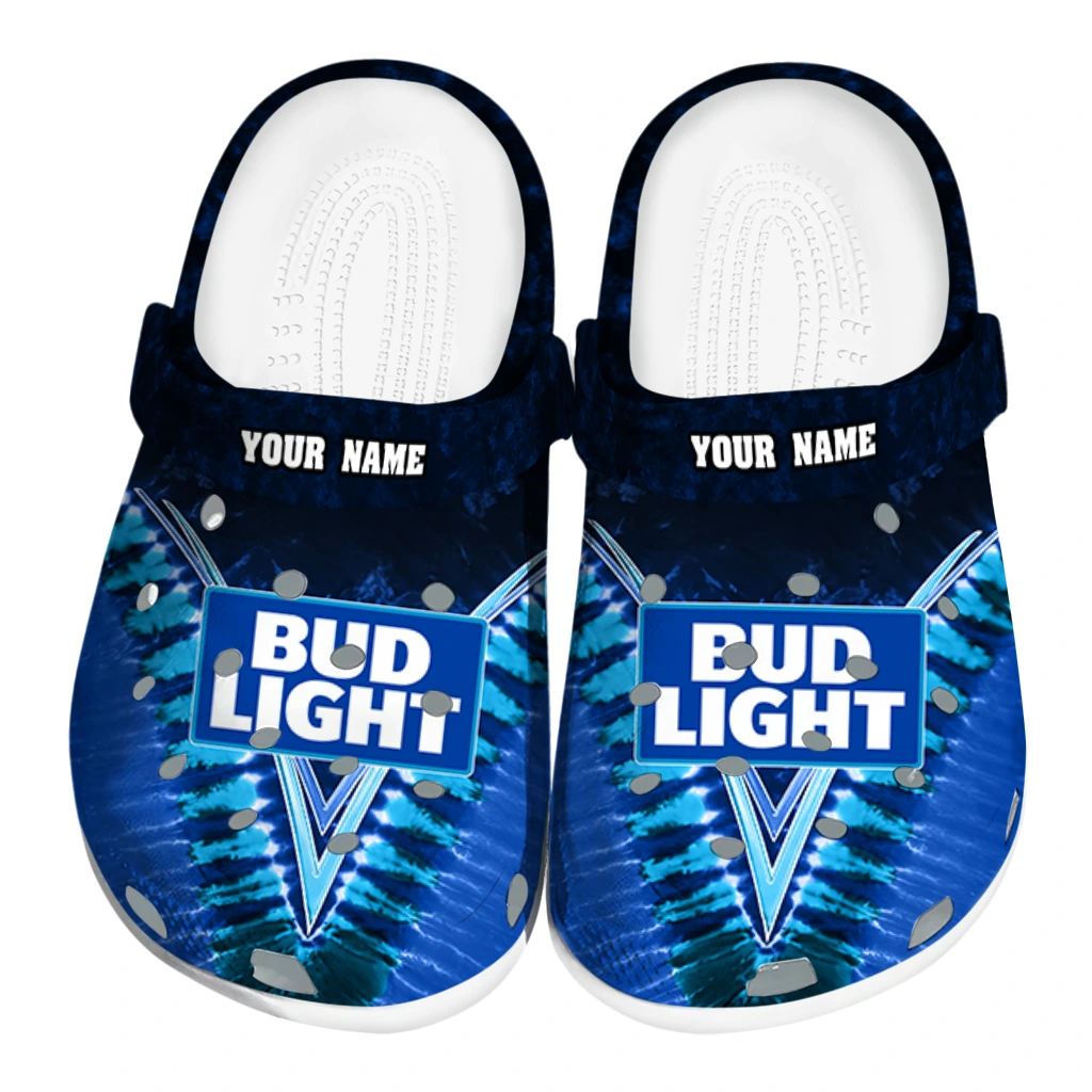 personalized-bud-light-bud-chevron-blue-black-clogs-best-selling-hey-clogs.webp personalized bud light bud chevron blue black clogs best selling hey clogs