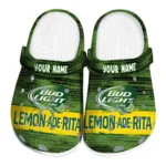 personalized-bud-light-lemonade-rita-green-yellow-clogs-best-selling-hey-clogs.webp