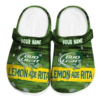 Personalized Bud light Lemonade Rita Green Yellow Clogs