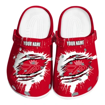 Personalized Budweiser Scratch Burst Red White Clogs