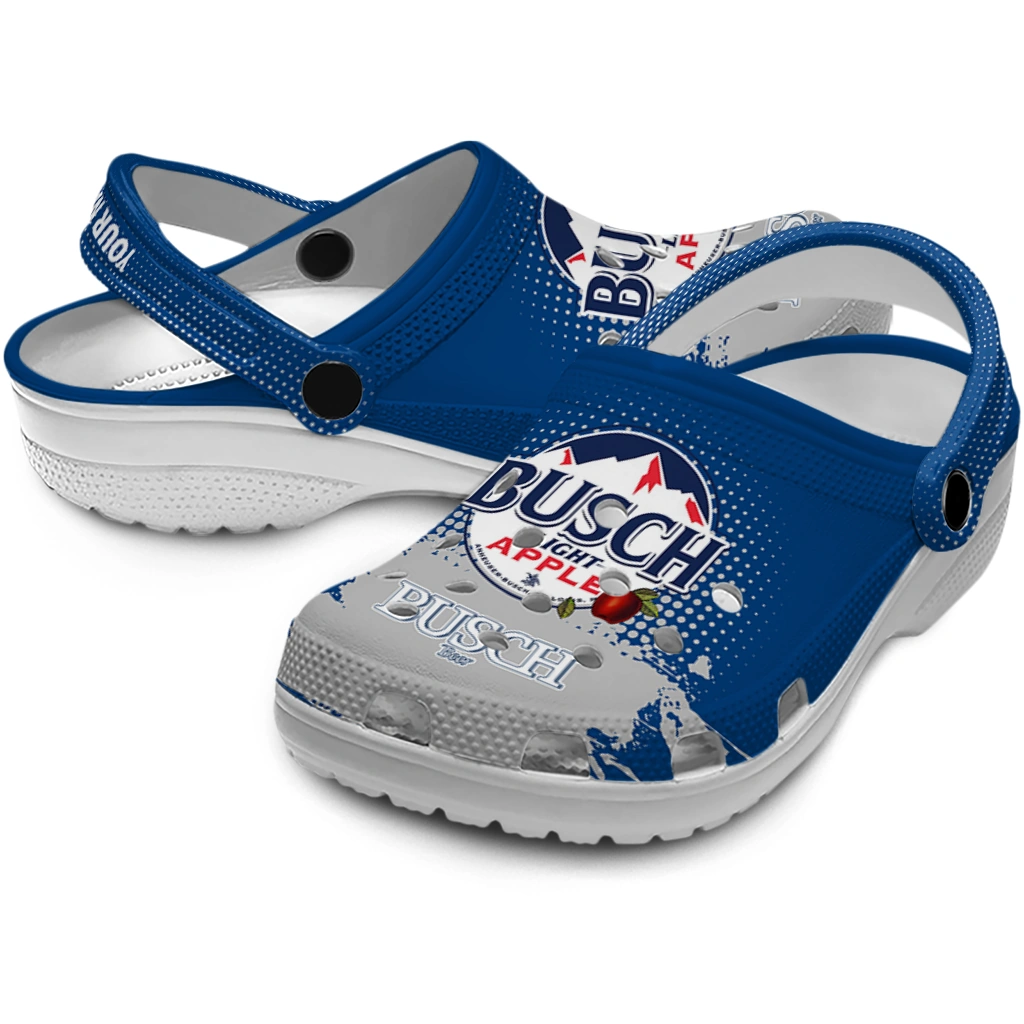 personalized-busch-light-badge-blue-gray-clogs-high-quality-hey-clogs.webp