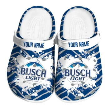 Personalized Busch Light Busch Peaks Blue White Clogs
