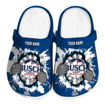 Personalized Busch Light Can Rip Blue White Clogs