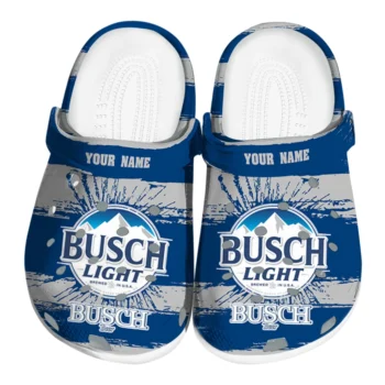 Personalized Busch Light Emblem Center Blue Gray Clogs