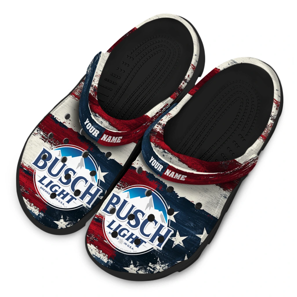 personalized-busch-light-patriotic-waves-red-white-clogs-latest-model-hey-clogs.webp