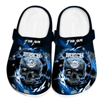 Personalized Busch Light Paw Burst Blue Black Clogs